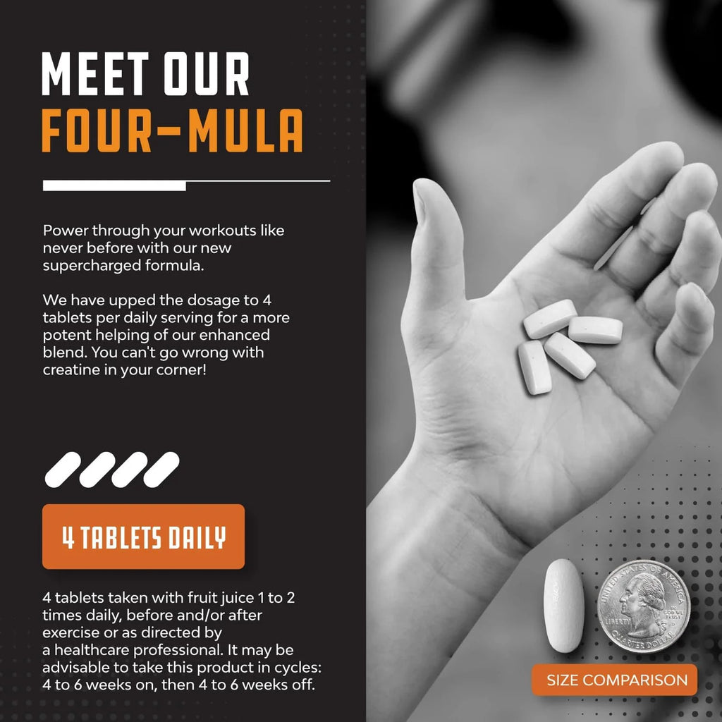 High Strength Tri Phase Creatine Tablets for Women & Men - Formula Blend of Creatine Monohydrate, 300Mg HCL & Pyruvate Supplement - Muscle Mass Gain & Recovery Supplement - 240 Tablets