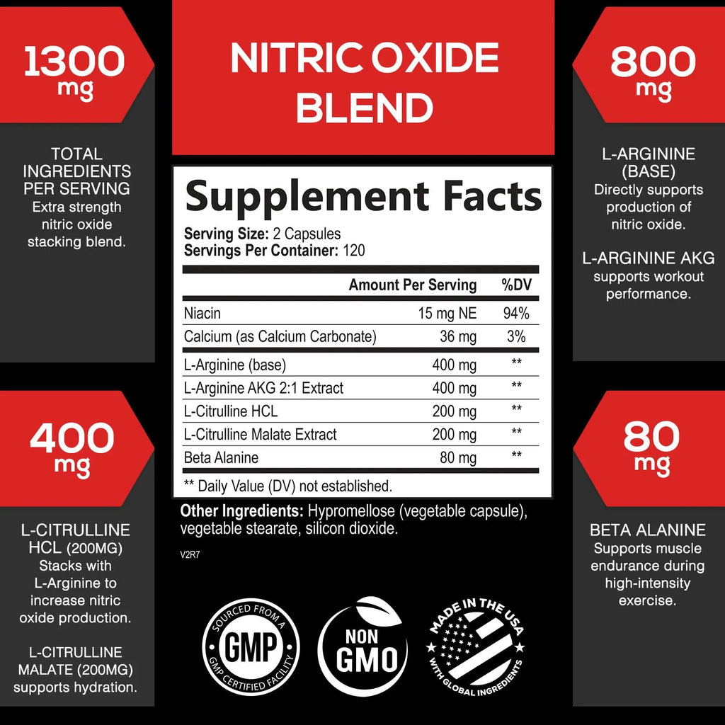 Extra Strength Nitric Oxide Booster 3000Mg - 3X Strength L-Arginine AKG & Citrulline Malate - Premium Nitric Booster Natural Energy, Muscle & Heart Support, Bottled in USA Men & Women - 240 Capsules